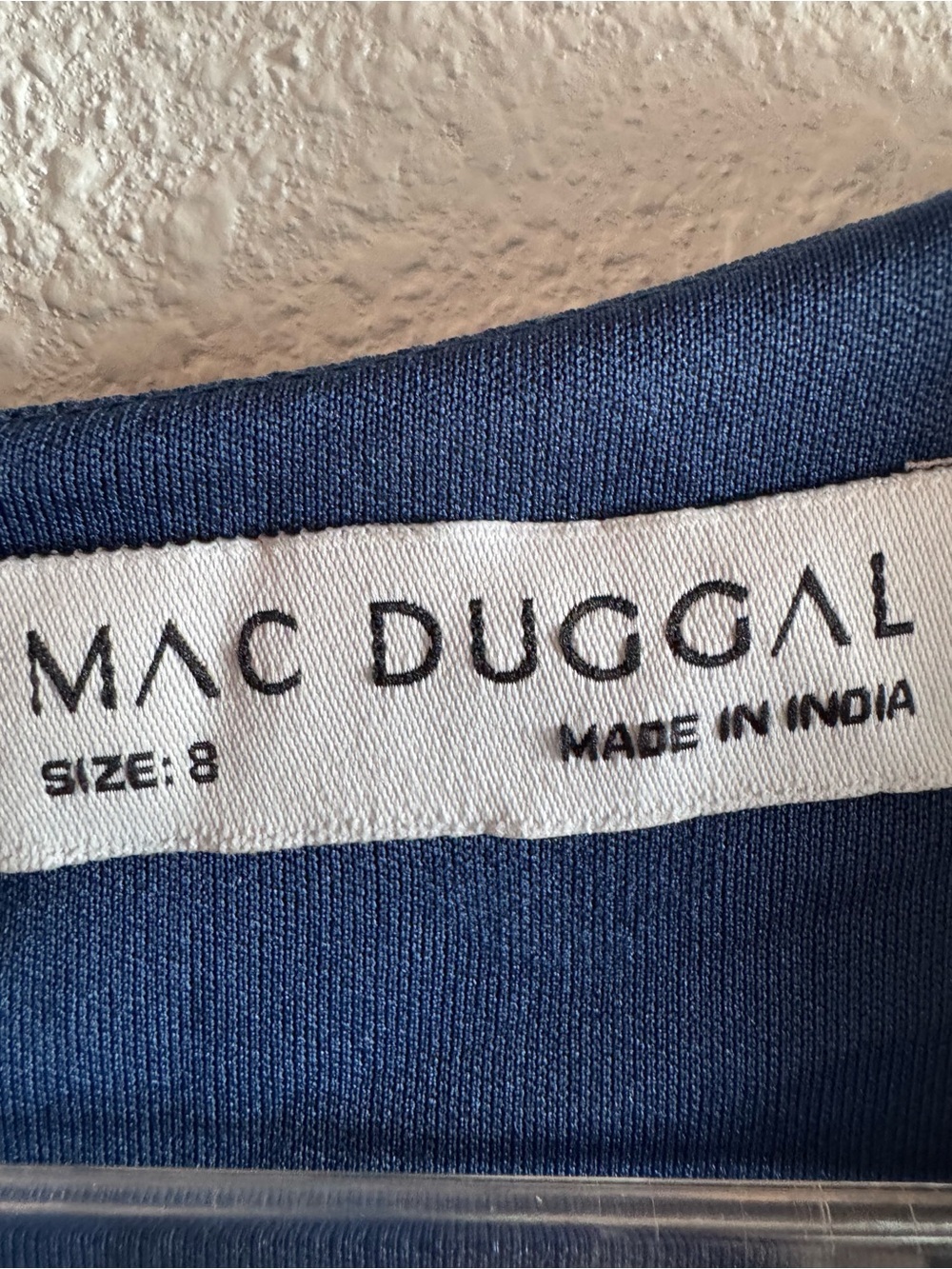 NWOT MAC DUGGAL Navy Mesh Long Sleeve V-Neck Tiered A Line Gown Sz: 8 #9256 - Picture 9 of 11